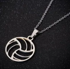 Accessories Men's And Women's Volleyball Games Stainless Steel Pendant Necklace - Silver - View 1