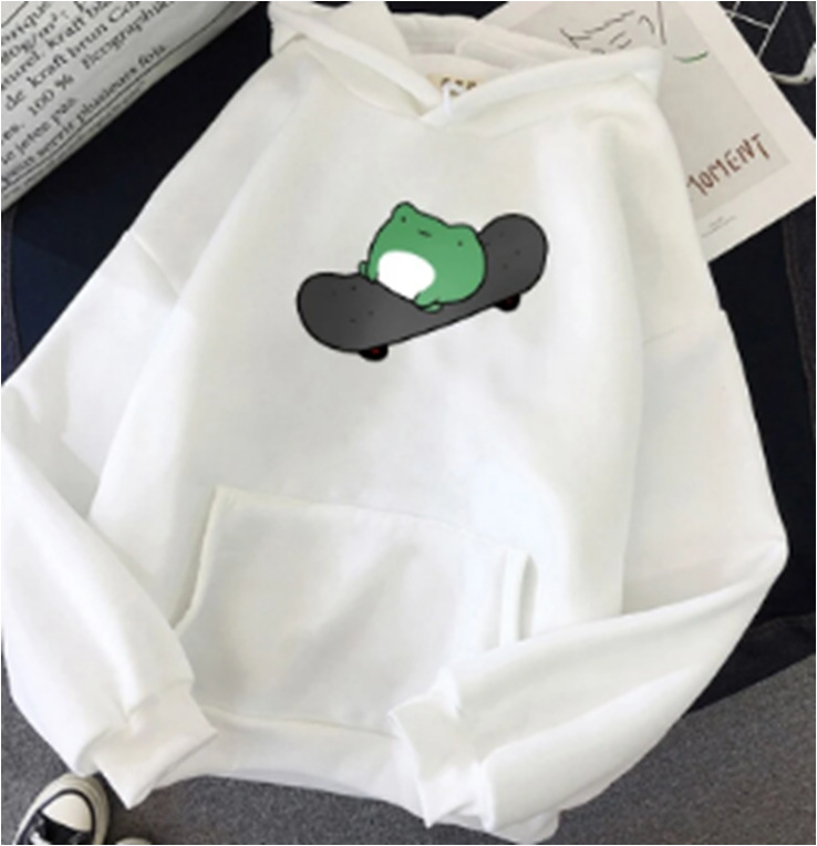 Title 2, Green baby skateboard simple print loose hooded...