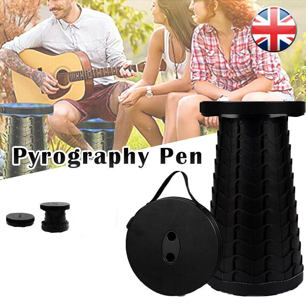 Folding Stool Portable Telescoping Seat Retractable Camping Adjustable UK — image 4