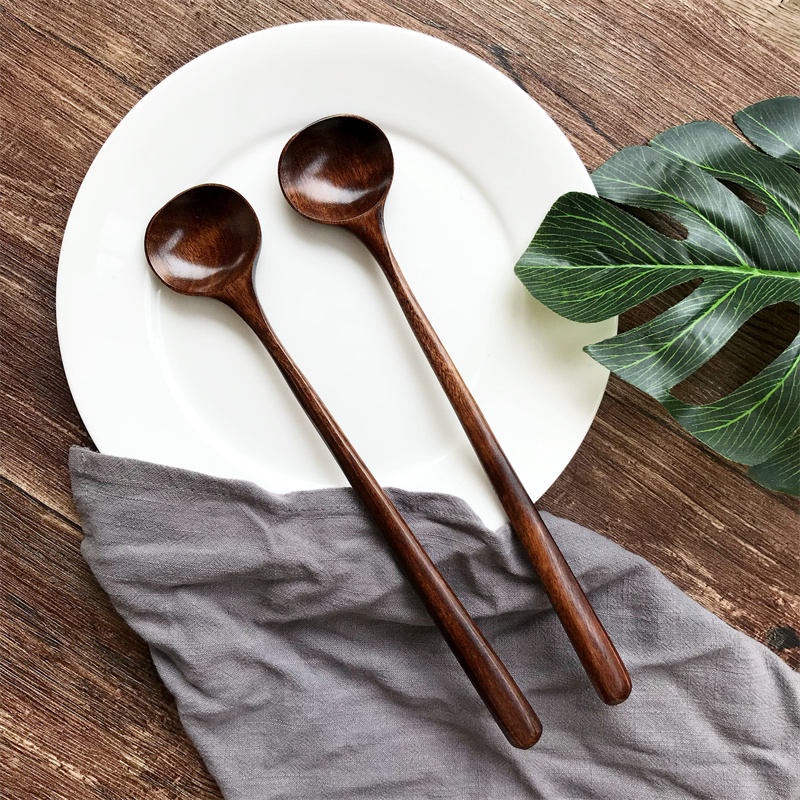 Title 1, Creative Handmade Solid Wood Seasoning Spoon Wi...