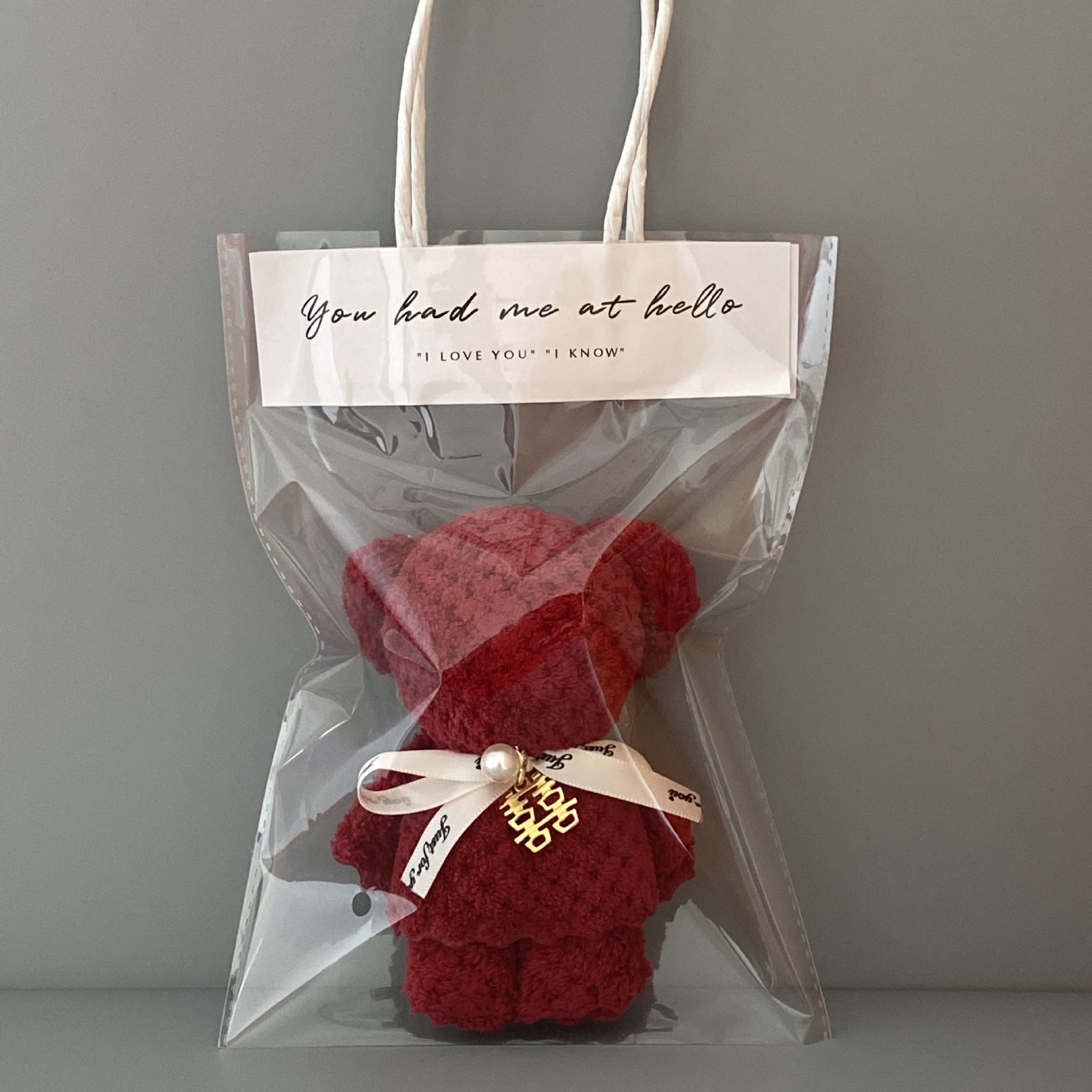 Red happy gift bag