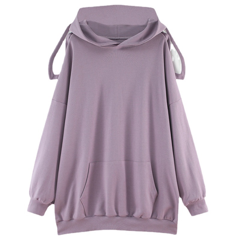 Women's Fashion Cute Rabbit Ears Loose Hooded Sweatshirt