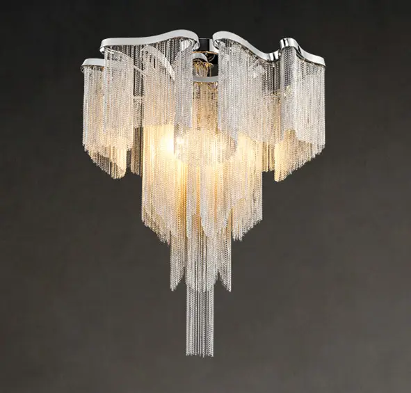 Nordic Light Luxury Tassel Aluminum Chain Living