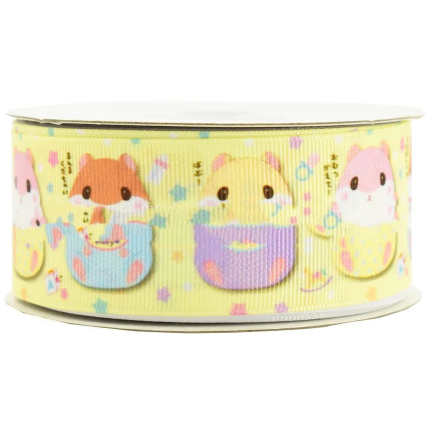 Cartoon Printed Ribbon Pet Shoes Clothing Hair Ornaments Accessories Ribbon Small Animal Ribbed Band Ribbon - Light Green