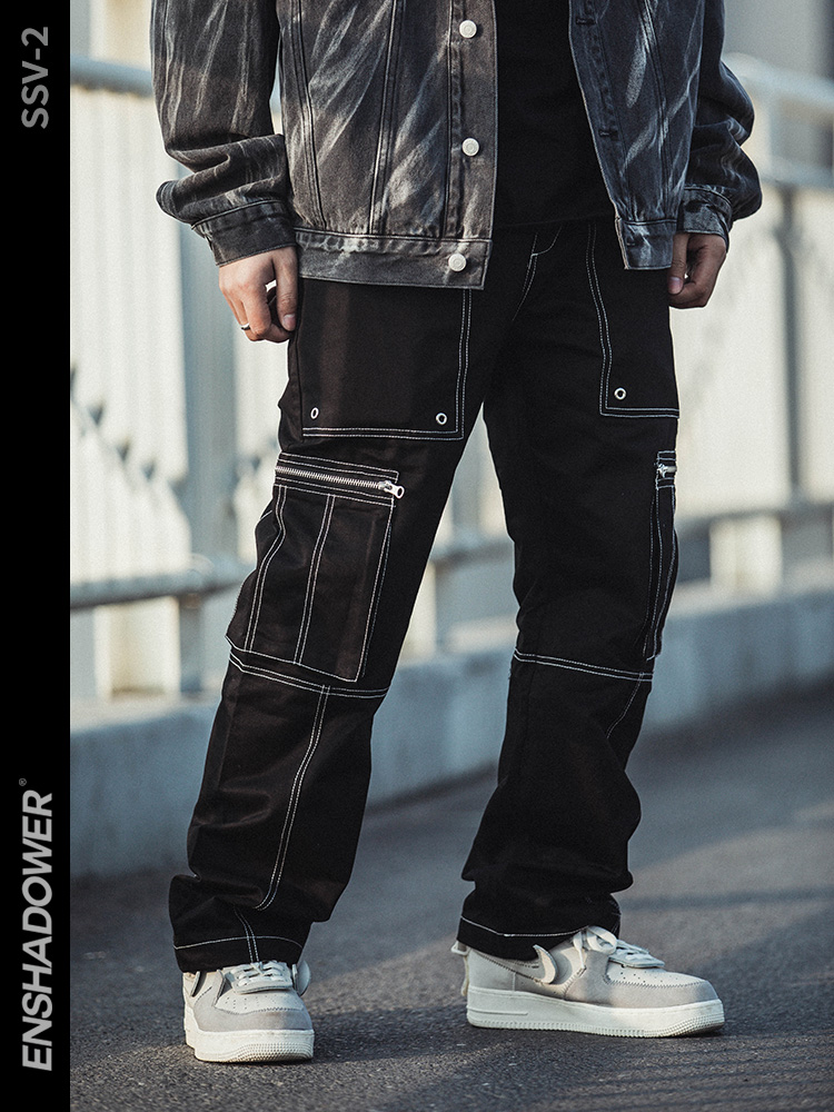 Title 5, Deconstructed Cargo Pants for Men Straight Wide...