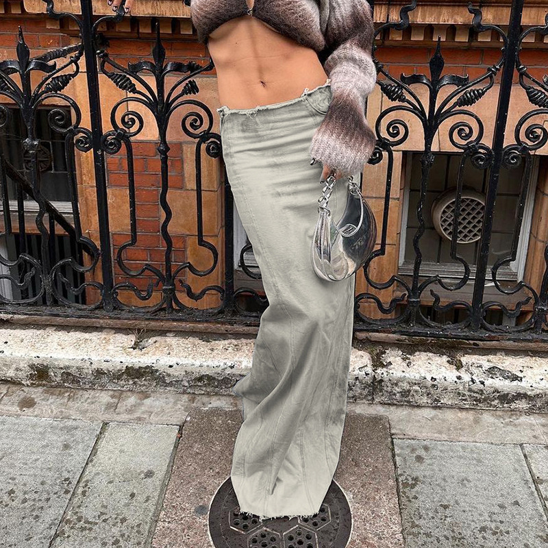 Women's Raw Edge Sexy Denim Skirt