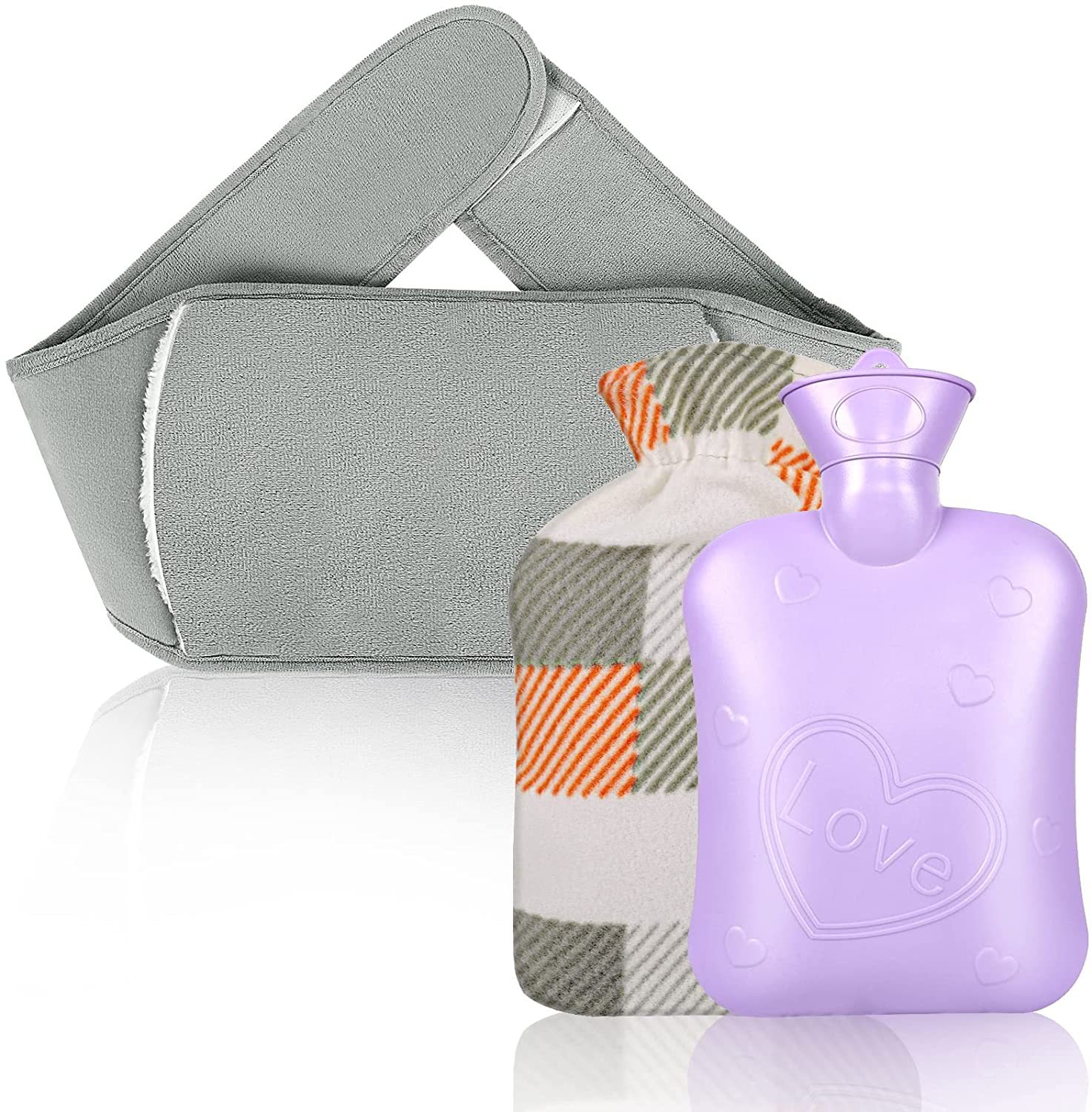 Unpatterned water bottle belt plaid cover purple (blue)