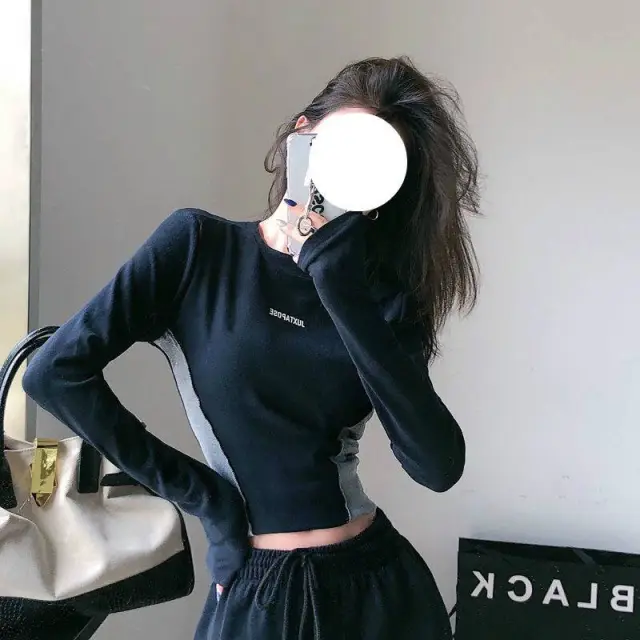 Design All Match Top Bottoming Shirt Navy Blue - Shop at LoveMi