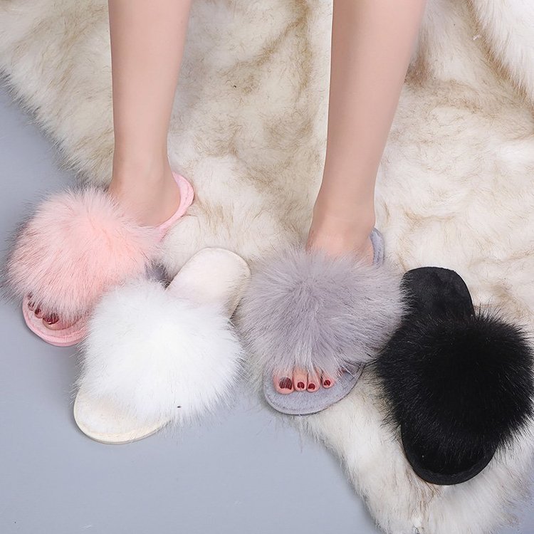 Suede Solid Color Wool Slippers Autumn And Winter Home Interior