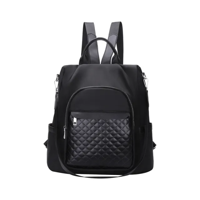 New Single Shoulder Colored Diamond Checker Women's Backpack PU Casual Black - Shop at LoveMi