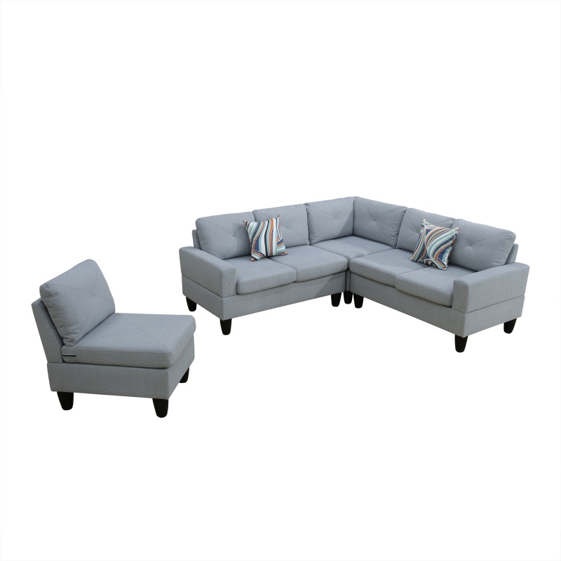 Pickup Only--Grey Massa Calico 4-Piece Couch Living Room Sofa Set