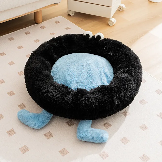 Elf Briquettes Plush Kennel Sleeping Mat Autumn And Winter Warm Thickened Than Bear Teddy Dog Bed Cat Bed Pet Nest Blue - Shop at LoveMi