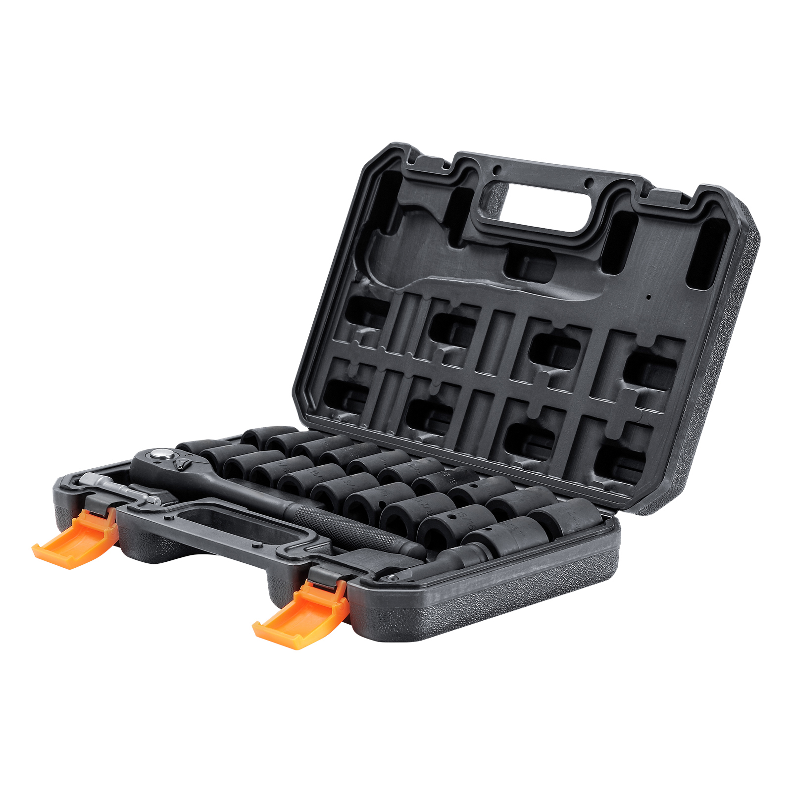VEVOR Drive Impact Socket Set, 23 Piece Socket Set SAE 6 Point Cr-V Alloy Steel For Auto Repair With…