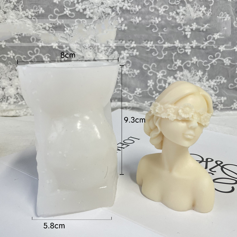Blindfolded Girl Scented Candle Ornament Diffuser Stone