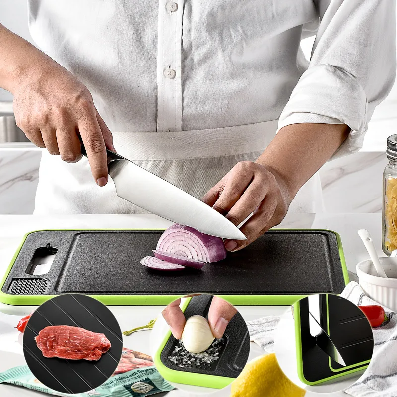 Double-side Cutting Board with Defrosting Function Chopping Kitchen Grinding