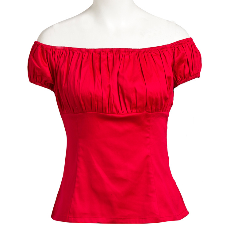 Women's Short Slim One-Neck Top