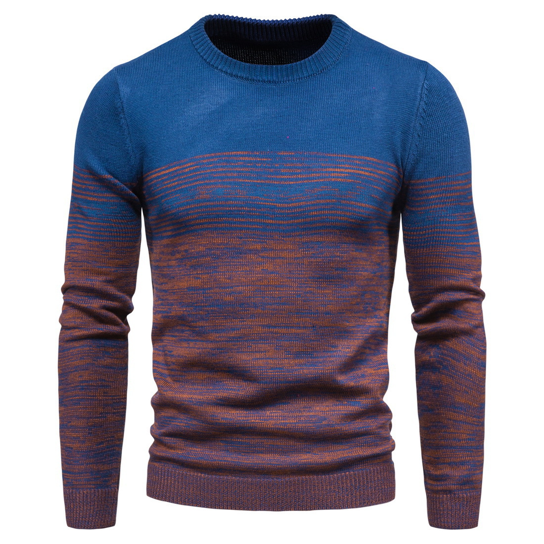 Title 6, Round Neck Variegated Contrast Base Sweater