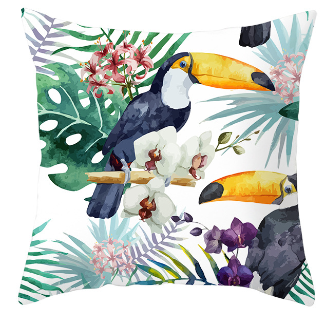 Title 21, Housse de coussin perroquet oiseau plantes trop...