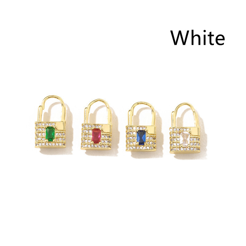 Women's Simple Microset Colored Zircon Earrings