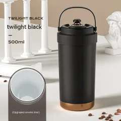 Female Student Portable Convenient Outdoor Coffee Cup - Black Ceramics Coated Liner - View 1