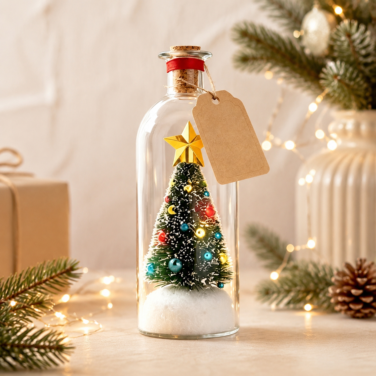 Christmas Tree Wishing Bottle 1PC Product Size 7 X 7X22CM Material