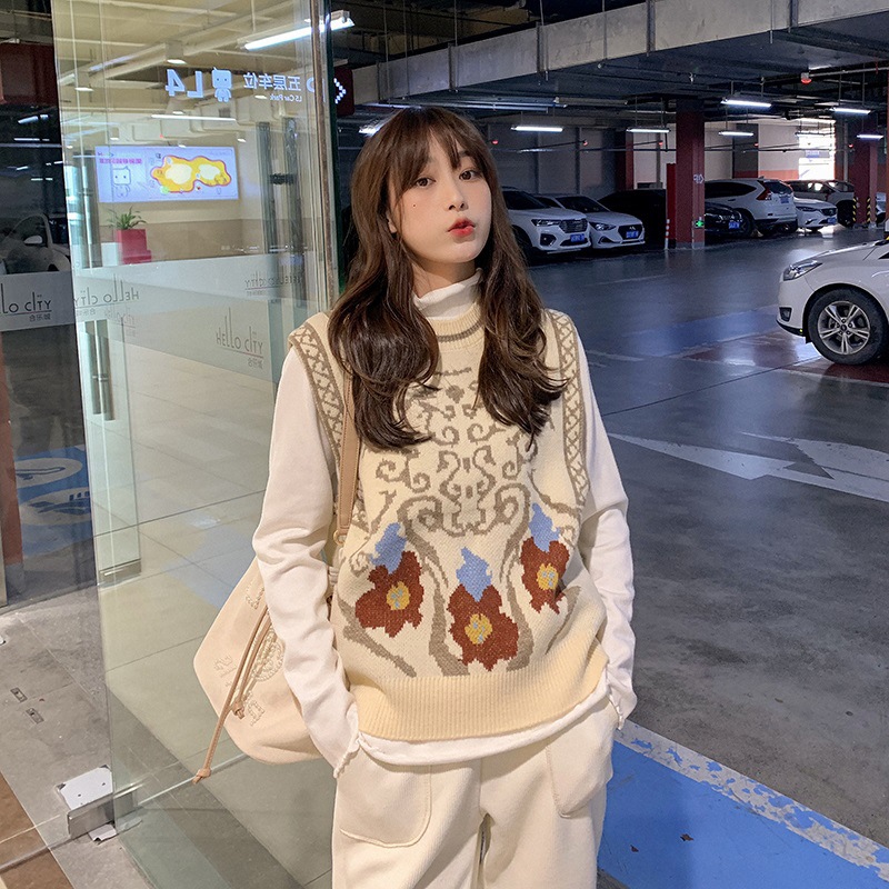 New Loose Korean Waistcoat Sleeveless Knitted Waistcoat