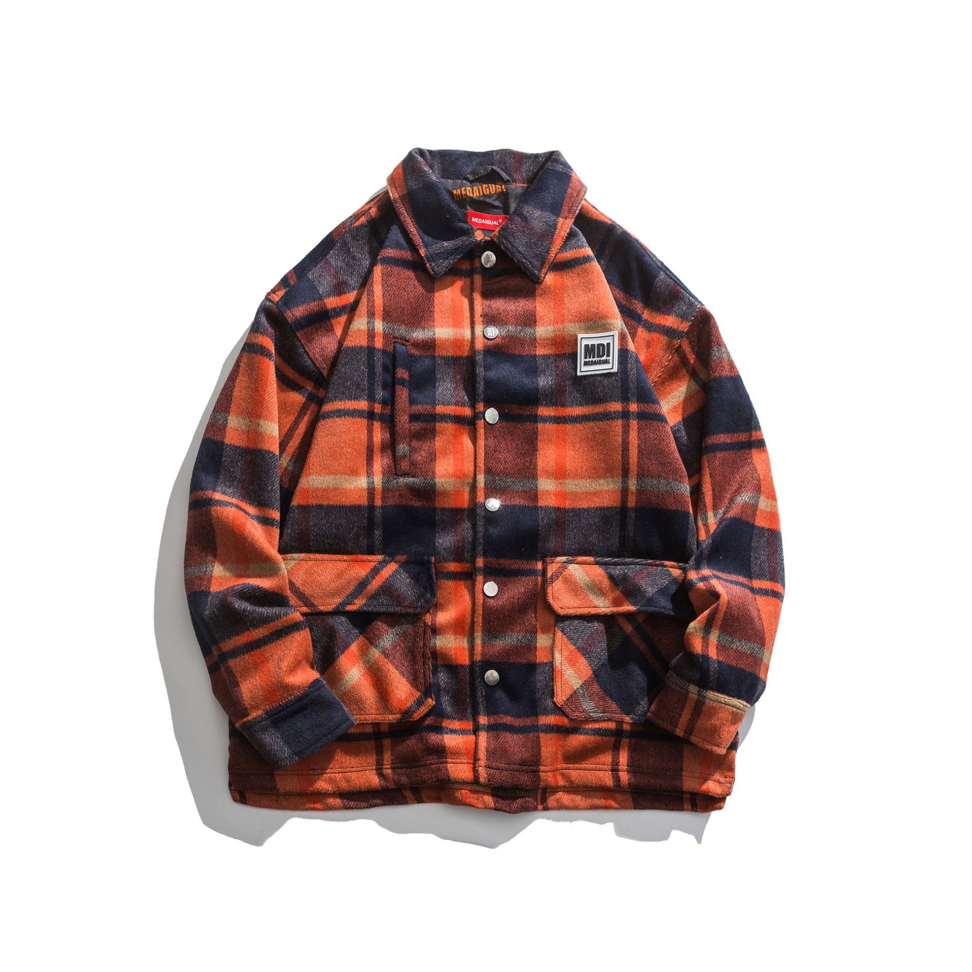 Japanese Autumn Trend Plaid Woolen Coat Jacket