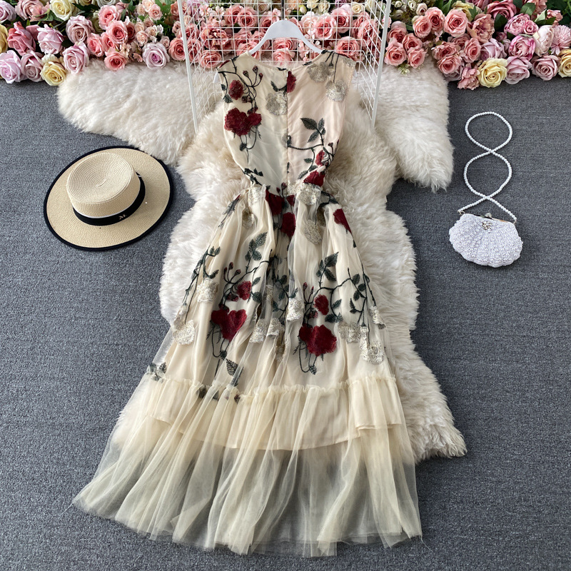 Mesh Floral Embroidered Dress, picture 3 of 5