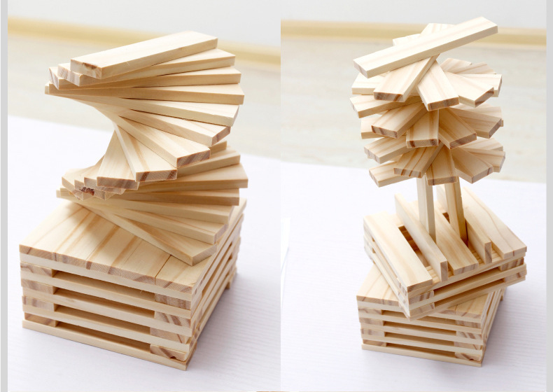 Log Construction Wooden Puzzle Assembling Building Block Toy 3