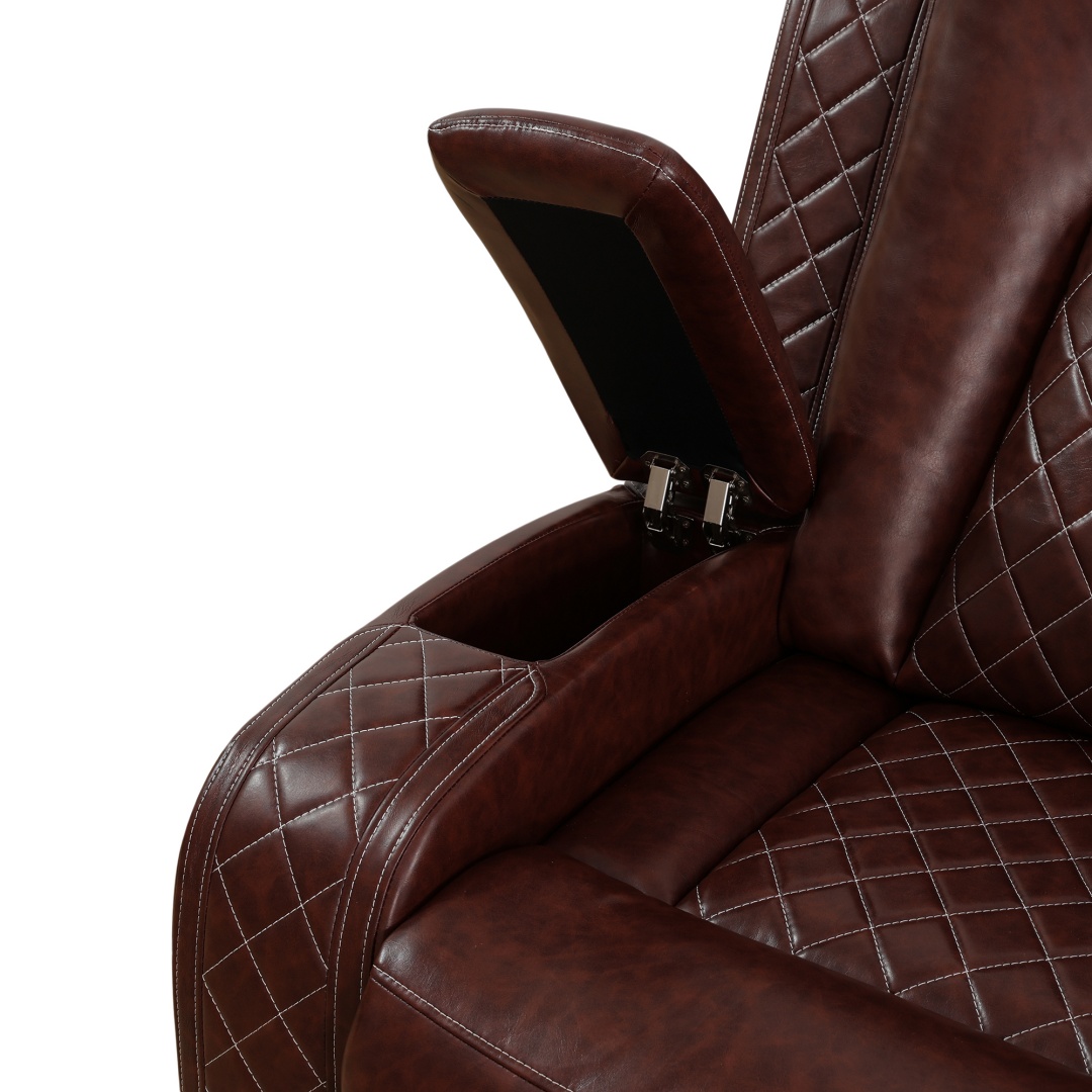 Pickup Only--Red Breathing Leather 3-Piece Living Room Recliner Sofa Set