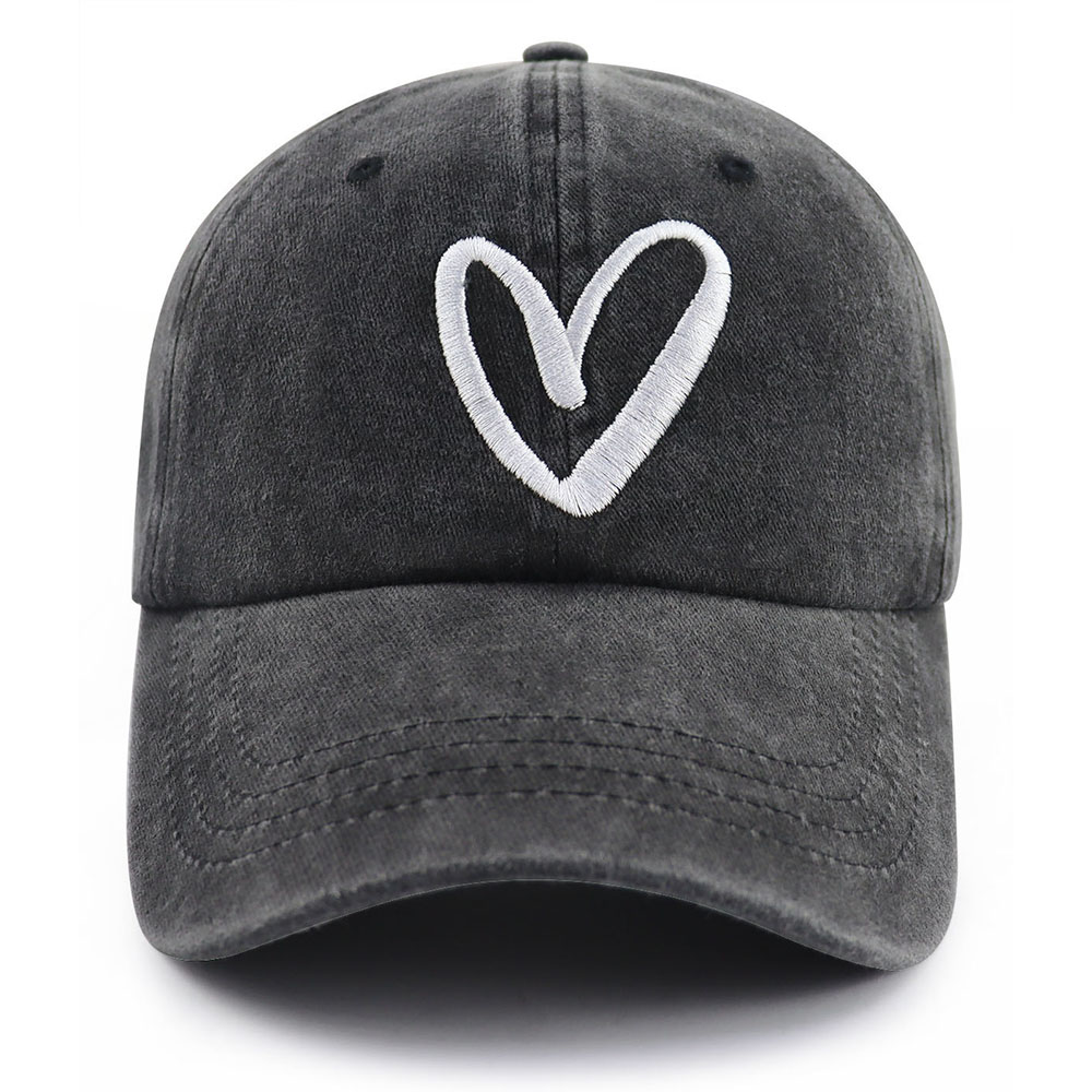 Love Heart Embroidered Baseball Cap Adjustable Unisex Dad Hat Cute Valentine's Day Birthday Honeymoon Gifts For Girlfriend Boyfriend 2Pcs - Shop at LoveMi