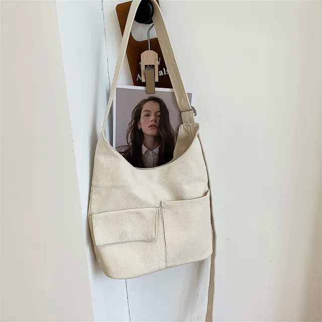 Solid Color Casual One Shoulder Crossbody Bag White - Shop at LoveMi