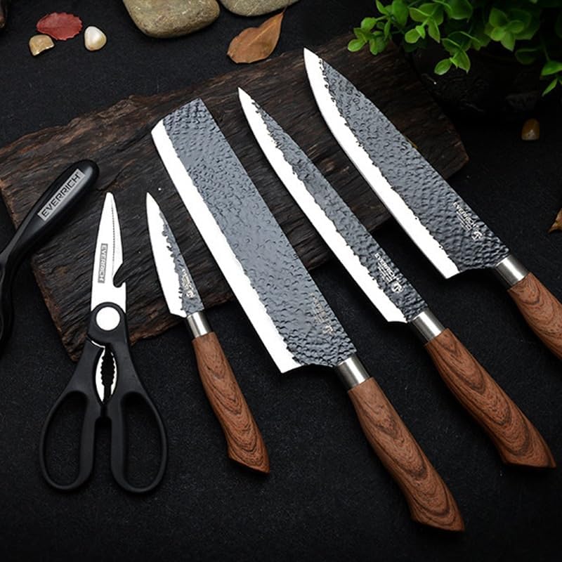 6 PCS Kitchen Knife Sets, Steel Kitchen Knives Set Tools Forged Kitchen Knife... 4