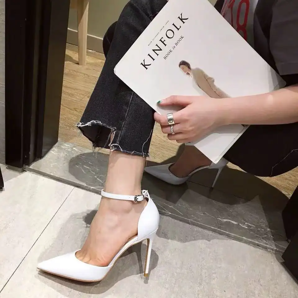 Girly Nude Stiletto Heel Pointed Toe Patent Leather Sandals