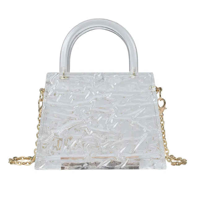Super Mini Transparent Chain Small Bag Bag Lipstick Bag Headphone Bag Women Transparent - Shop at LoveMi