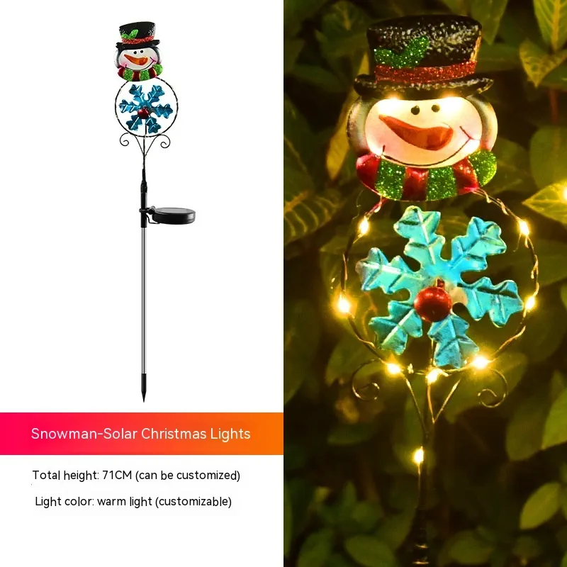 Solar Christmas Led Snowman Elk Ground Plug Light – image 3