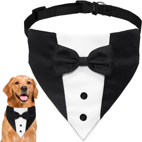 Dog Tuxedo Suit with Bow Tie and Bandana Adjustable