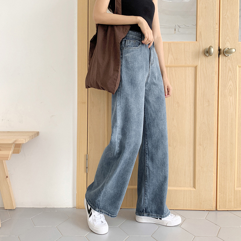 High-waisted Jeans Women's Loose Large Size Slimming Drape Wide-leg Pants