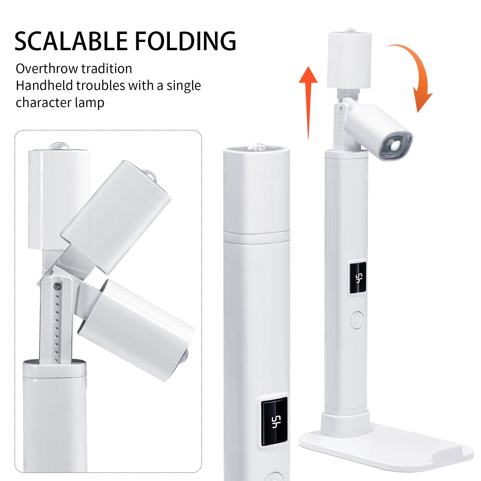 Generic Portable Mini Handheld UV Nail Light Belt Encourage For Gel Nail Lamp With Foldable Stand Mini Nail Light Portable Led Nail Lamp With Screen Small Nail Lamp Foldable Stand Fast Drying, White