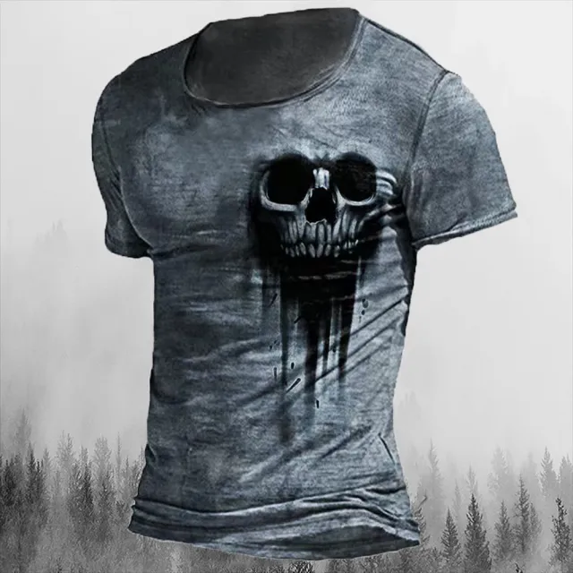 Printed Men's T Shirt Vintage Horror Skull Top Ti2566 L - Shop at LoveMi