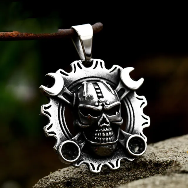 Stainless Steel Wrench Movement Necklace Accessories Vintage Silver - Shop at LoveMi