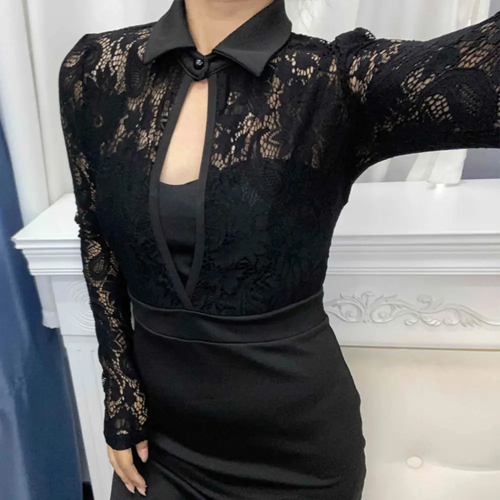 Fashion Polo Collar Sheath Dress For Women