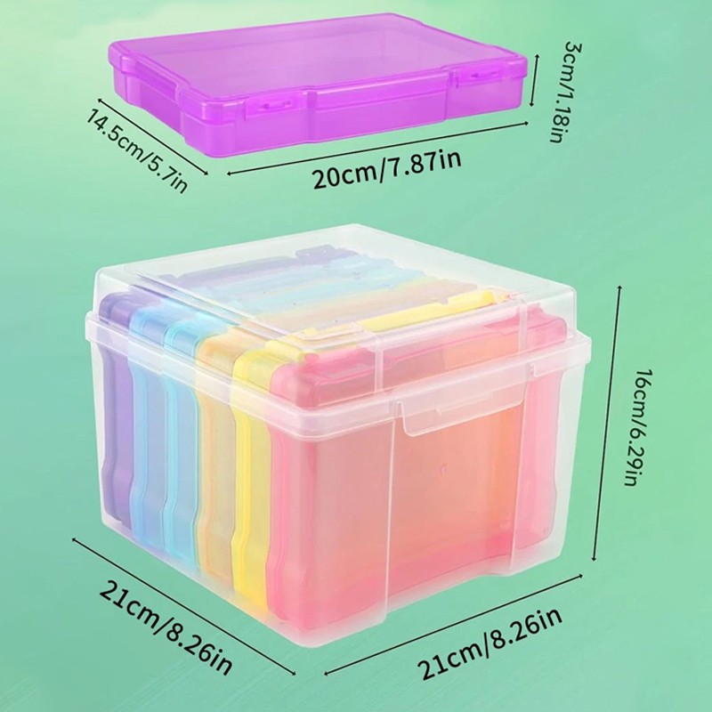Compact Photo Storage Box For Organization Holds 5x7 Inch Photos 6 Cases White — image 7