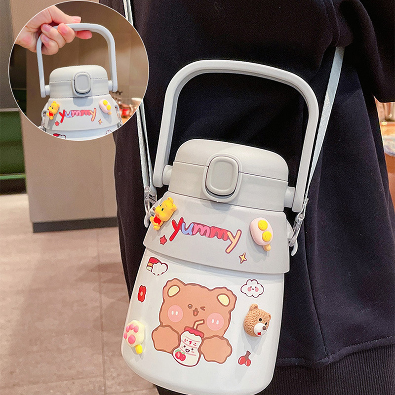 Cute Children's Straw Stainless Steel Pot Belly Cup - Image 3