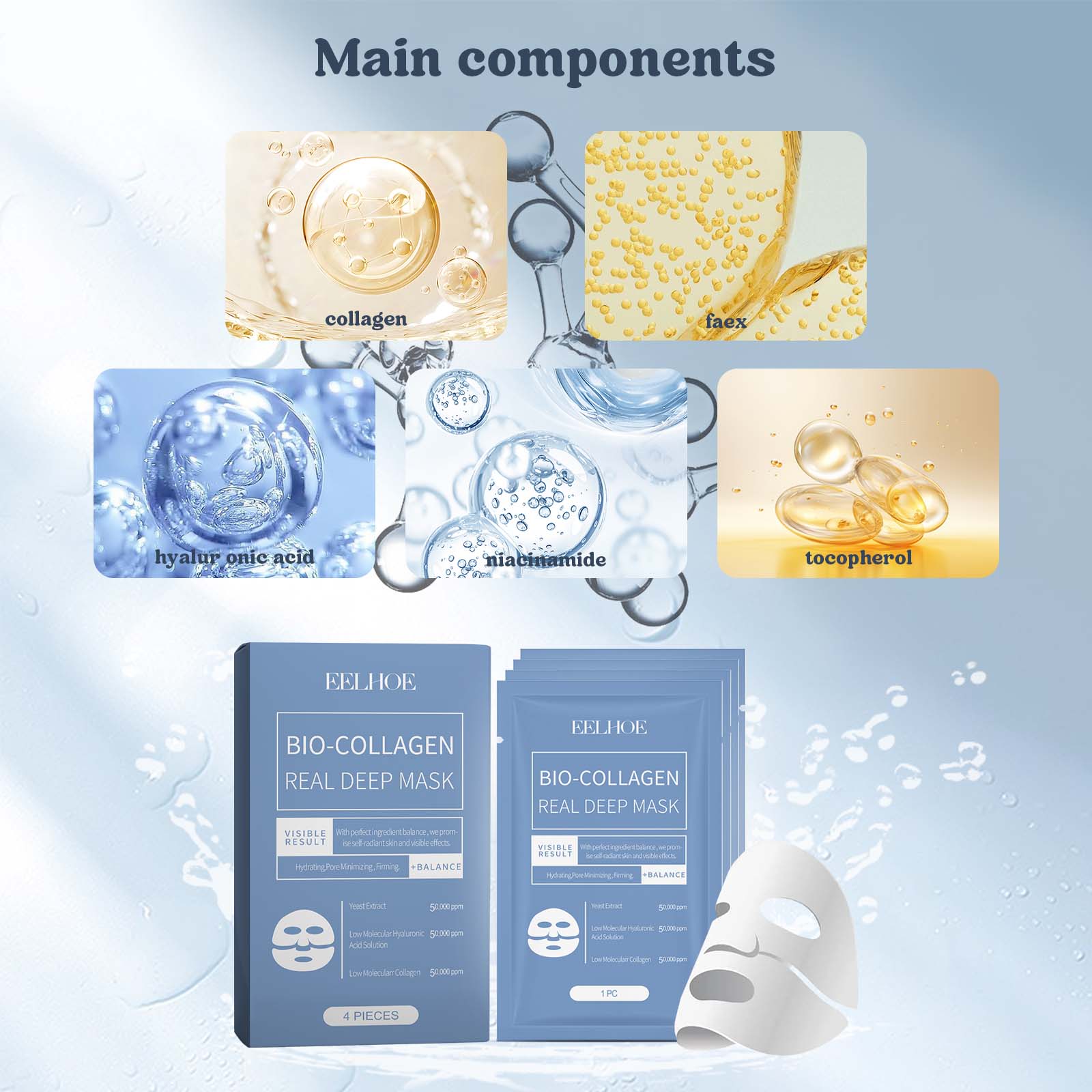 Only Supports Self Pickup With Waybill EELHOE Bio-Collagen Real Deep Mask Hydrating, Pore Minimizing, Firming Balance