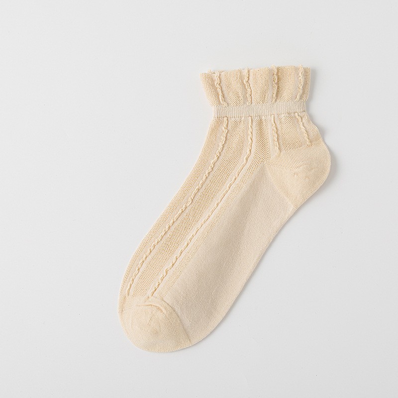 Socks Women's Spring Summer Thin Cotton Socks Mesh Girls' Boat Socks Breathable Short Socks Summer Casual Japanese Versatile Short Socks