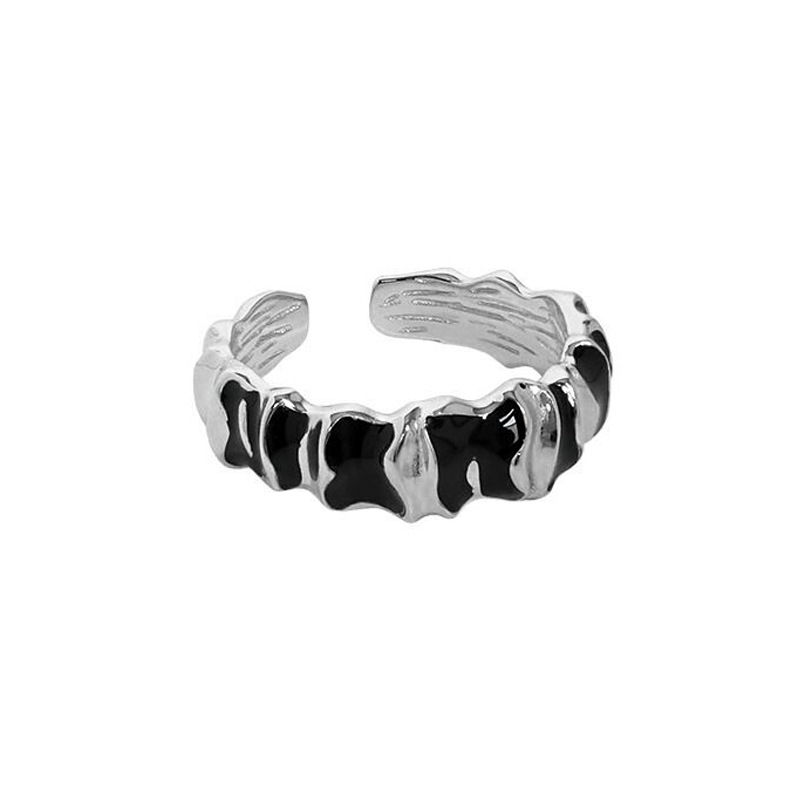 Cold Wind Dark Epoxy Folded Index Finger Ring