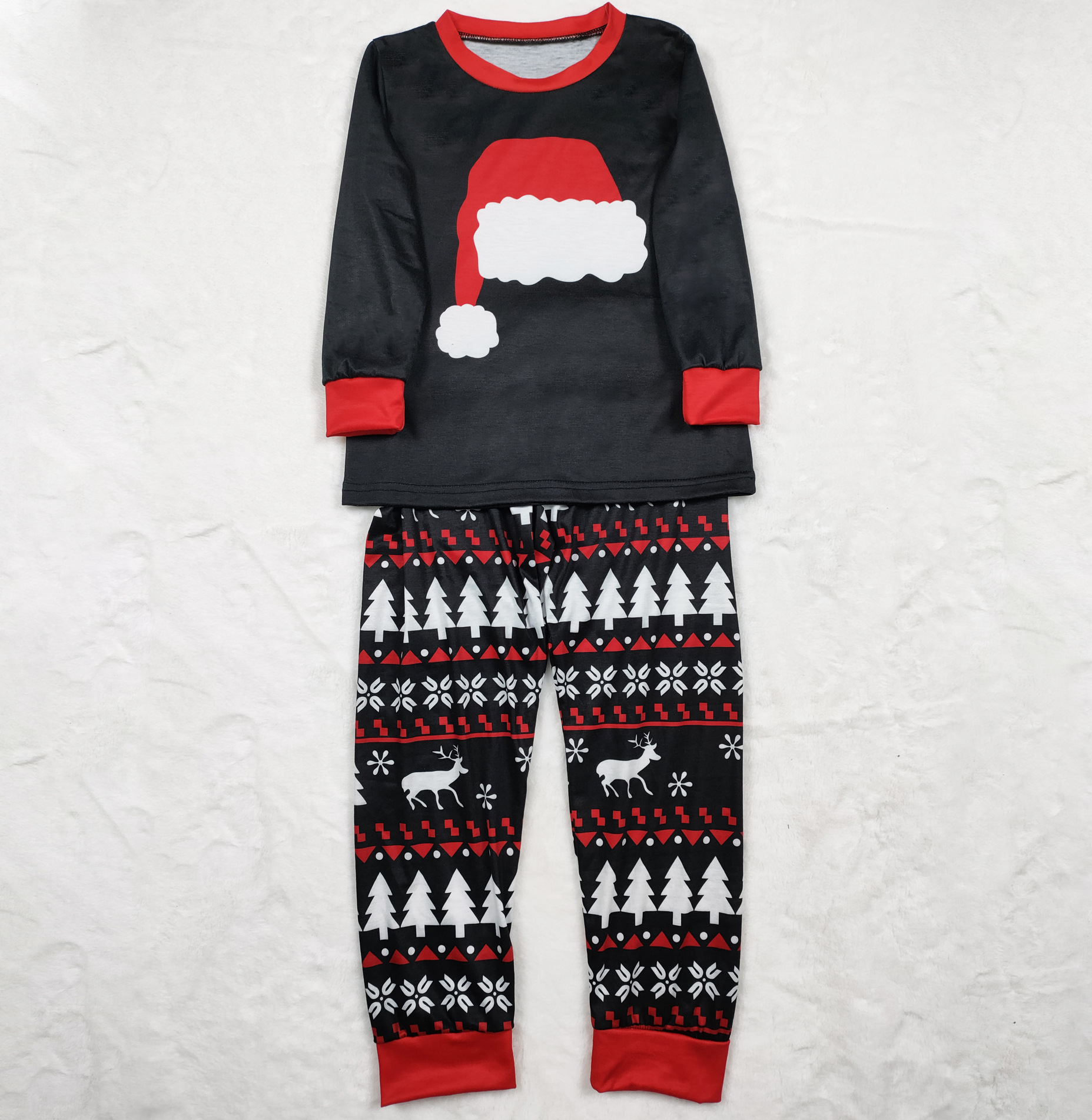 New Autumn And Winter Pajamas Set Home Wear Christmas Hat Printed Parent-child Suit — foto 9