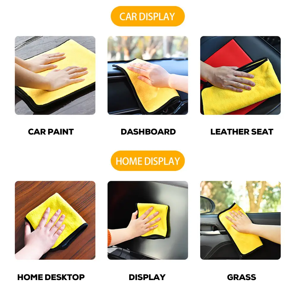 10Pcs 800 GSM Premium Microfiber Car Cleaning Towels Ultra Absorbent Scratch Free Detailing Cloths