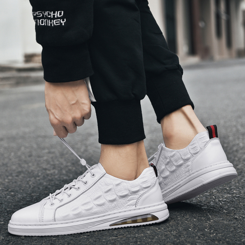 Men's Casual Shoes With Thick Sole Leather Reinforced By Sewing Thread